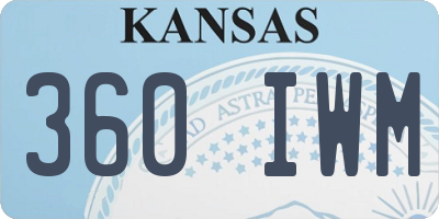 KS license plate 360IWM