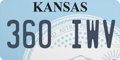 KS license plate 360IWV