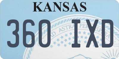 KS license plate 360IXD