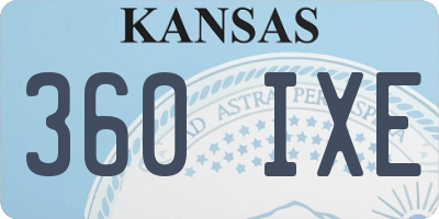 KS license plate 360IXE