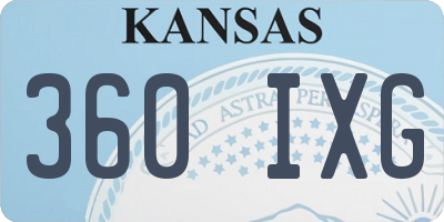 KS license plate 360IXG
