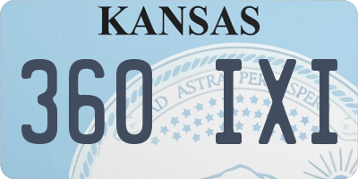 KS license plate 360IXI