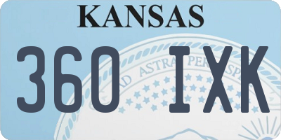 KS license plate 360IXK