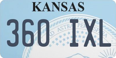 KS license plate 360IXL