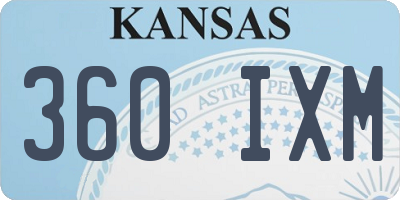 KS license plate 360IXM