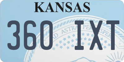 KS license plate 360IXT