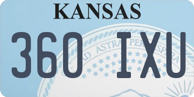 KS license plate 360IXU