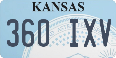 KS license plate 360IXV