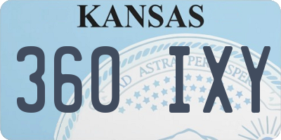 KS license plate 360IXY