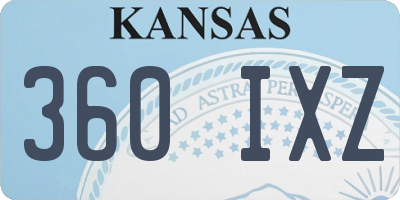 KS license plate 360IXZ