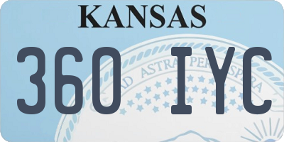 KS license plate 360IYC