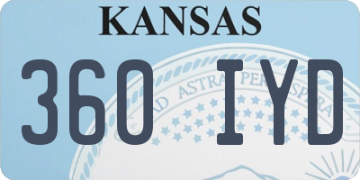 KS license plate 360IYD
