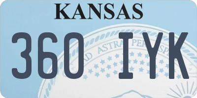 KS license plate 360IYK
