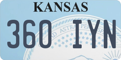 KS license plate 360IYN