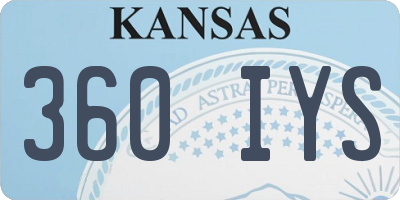 KS license plate 360IYS
