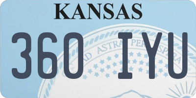 KS license plate 360IYU