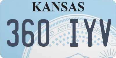 KS license plate 360IYV