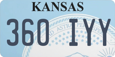 KS license plate 360IYY