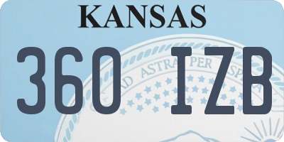 KS license plate 360IZB