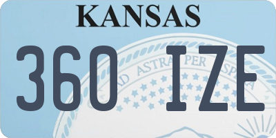 KS license plate 360IZE