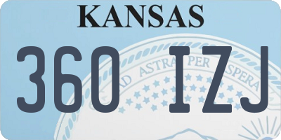 KS license plate 360IZJ