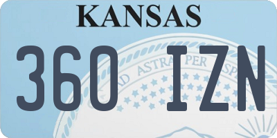 KS license plate 360IZN