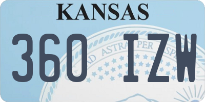 KS license plate 360IZW