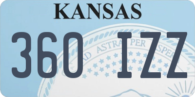KS license plate 360IZZ