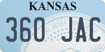 KS license plate 360JAC