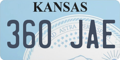 KS license plate 360JAE