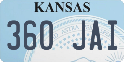 KS license plate 360JAI