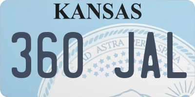 KS license plate 360JAL