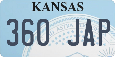 KS license plate 360JAP
