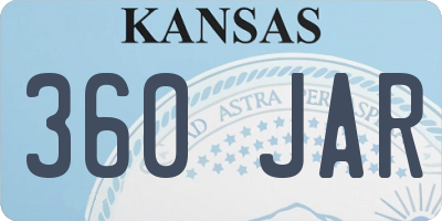 KS license plate 360JAR