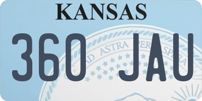 KS license plate 360JAU