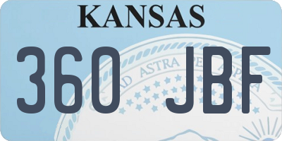 KS license plate 360JBF