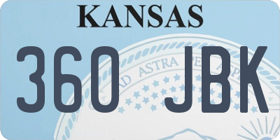 KS license plate 360JBK