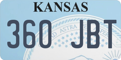 KS license plate 360JBT