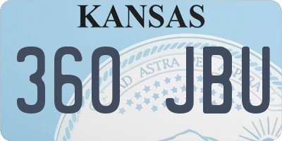 KS license plate 360JBU