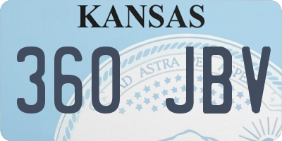 KS license plate 360JBV