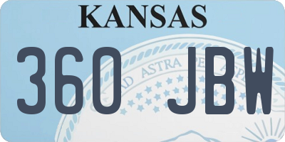 KS license plate 360JBW