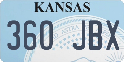 KS license plate 360JBX