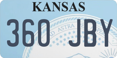 KS license plate 360JBY