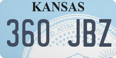 KS license plate 360JBZ