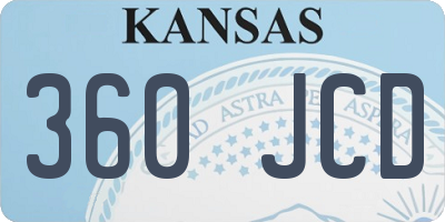 KS license plate 360JCD