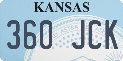 KS license plate 360JCK