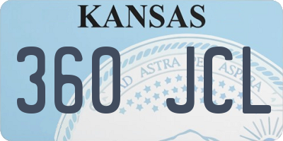 KS license plate 360JCL