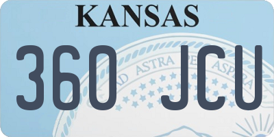 KS license plate 360JCU