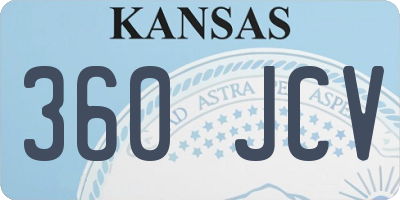 KS license plate 360JCV