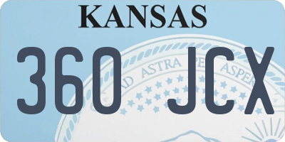 KS license plate 360JCX
